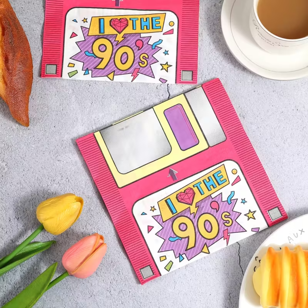 90er Retro Servietten Diskette