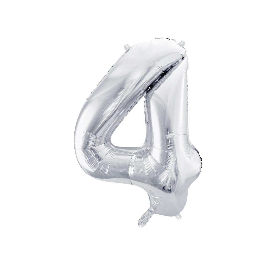 Folienballon Zahl, Metallic
