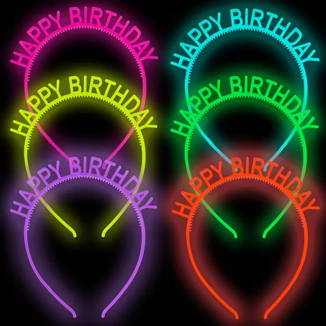 Happy Birthday Haarreif (UV-aktiv)
