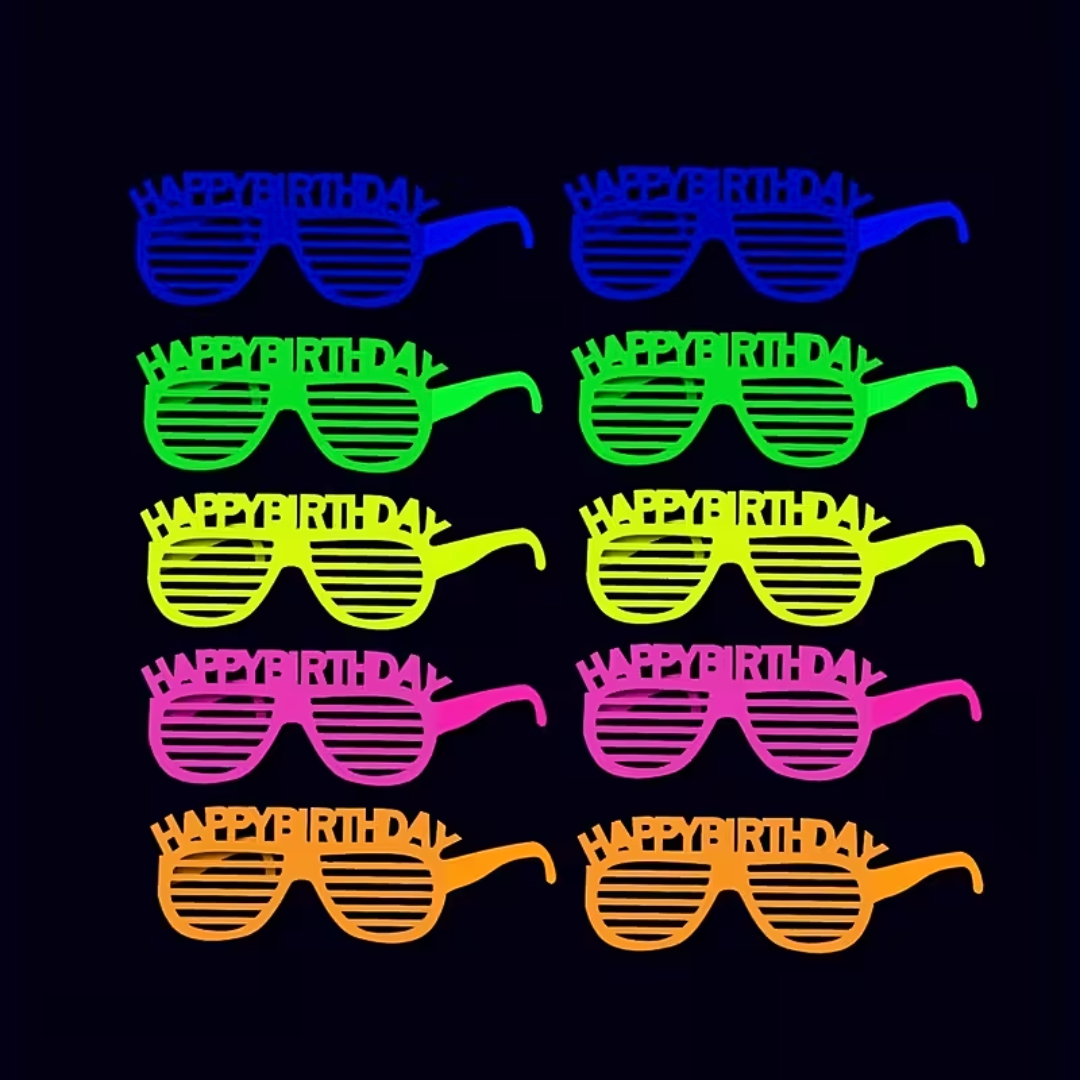 Happy Birthday Neon Brille