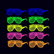 Happy Birthday Neon Brille