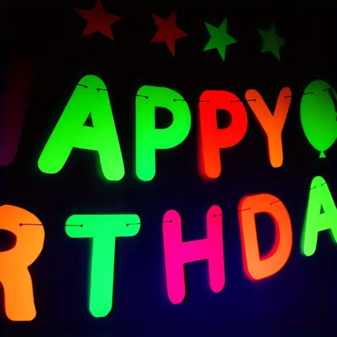 Happy Birthday Partygirlande Neon