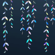 Holografische Blättergirlande