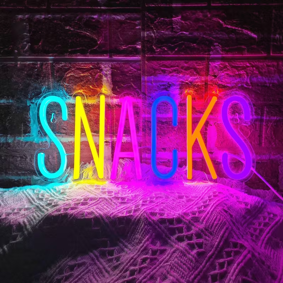 LED Neon Schild SNACKS