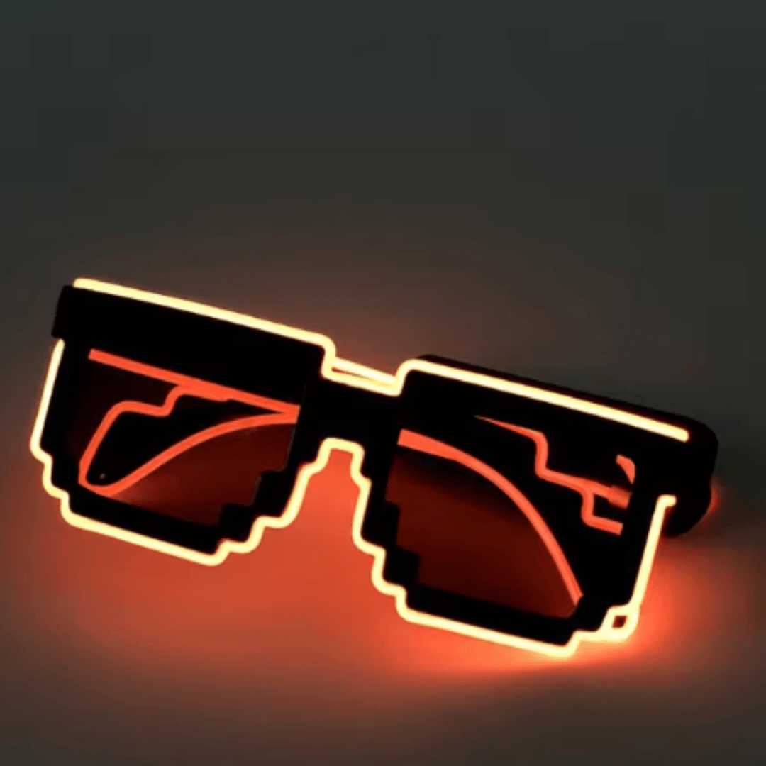 Leuchtende PIXEL Brille