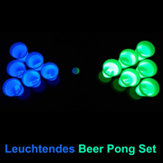 Leuchtendes Beer Pong Set, blau/grün - 14 teilig