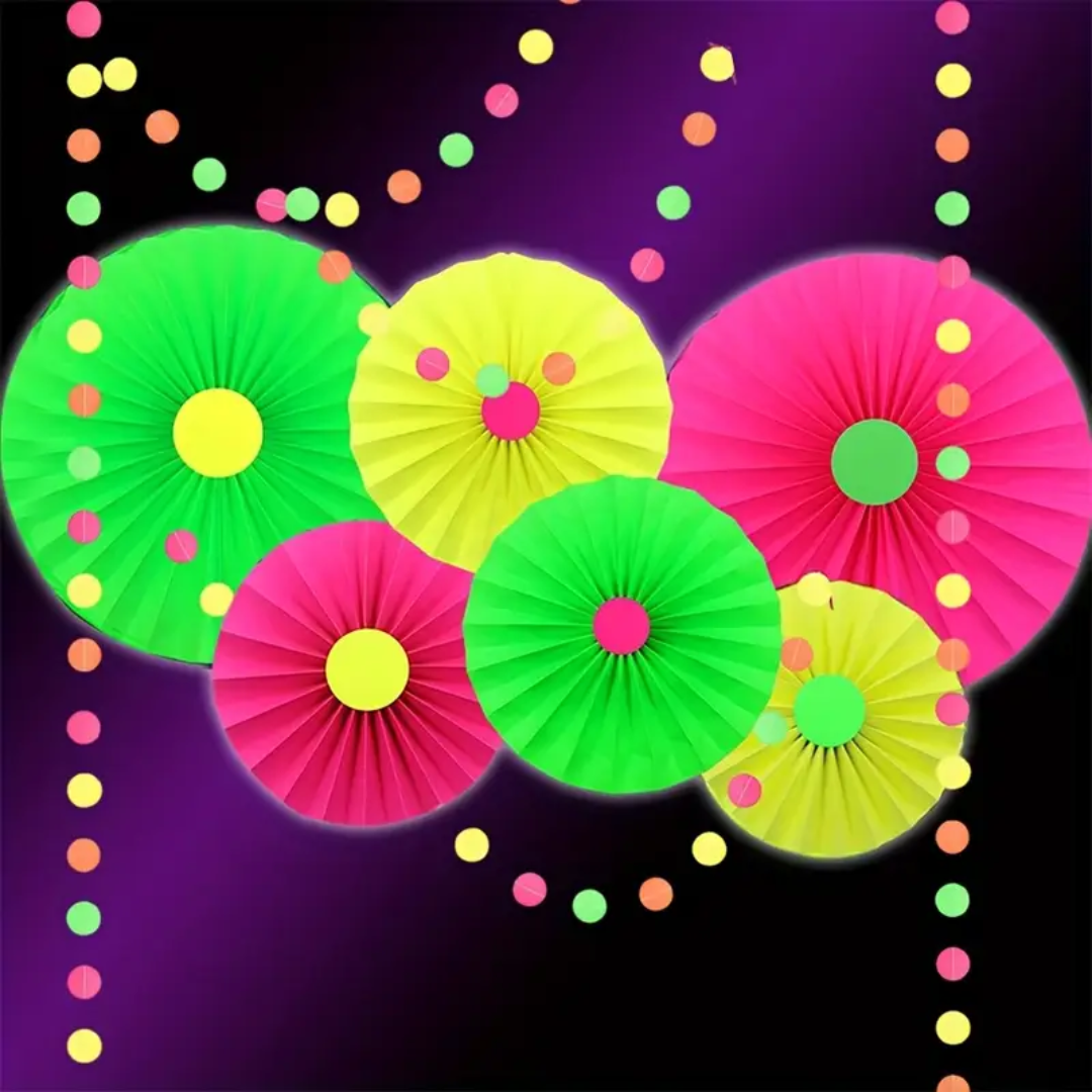 Neon-Hängefächer Set