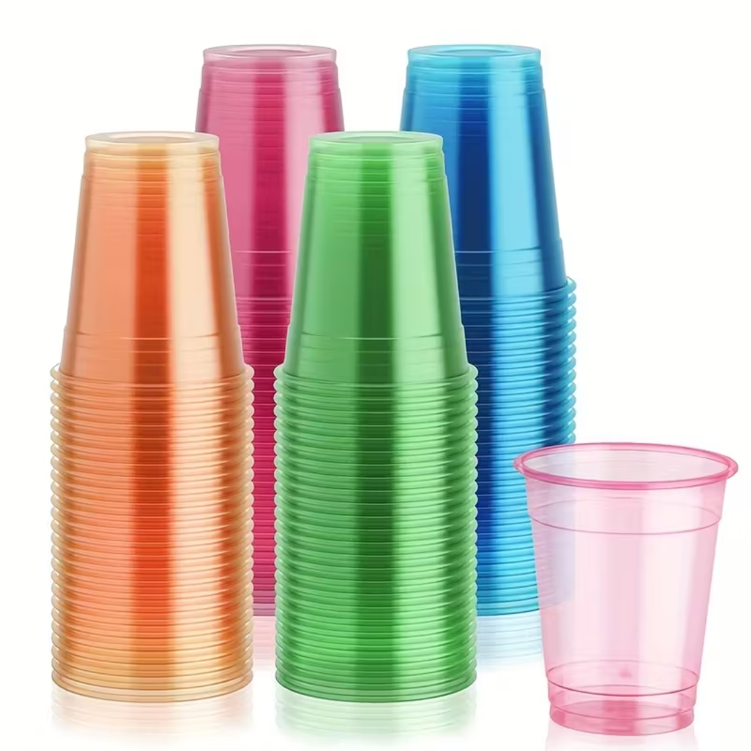 Neon-Leuchtende Plastikbecher
