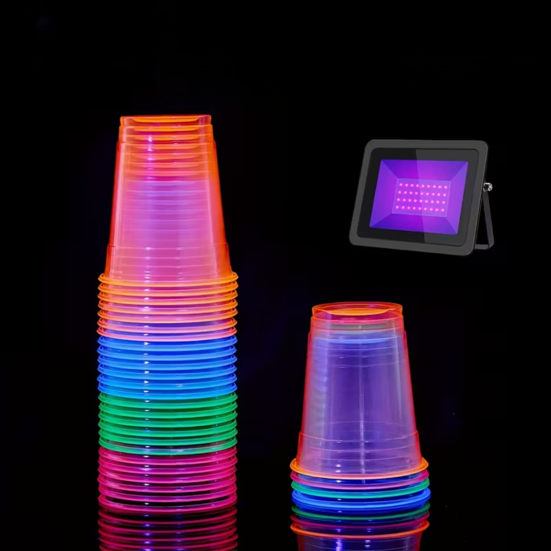 Neon-Leuchtende Plastikbecher