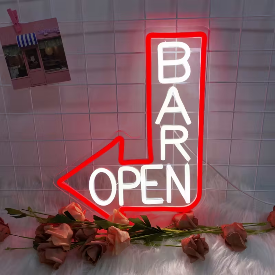 Neon-Schild BAR OPEN