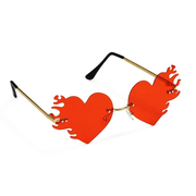 Sonnenbrille Herzform mit Flammen