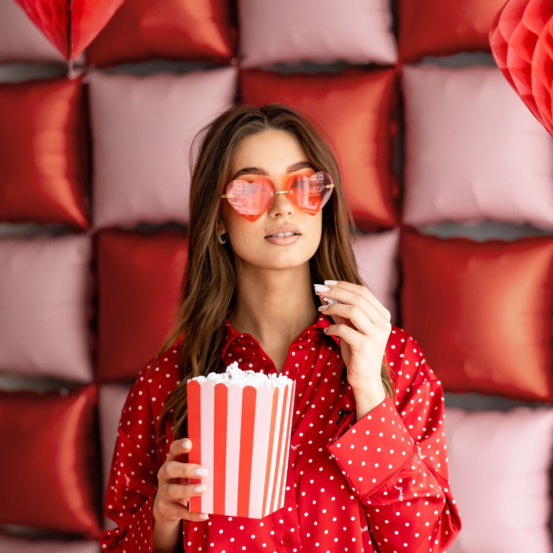 Sonnenbrille Herzform, Rot