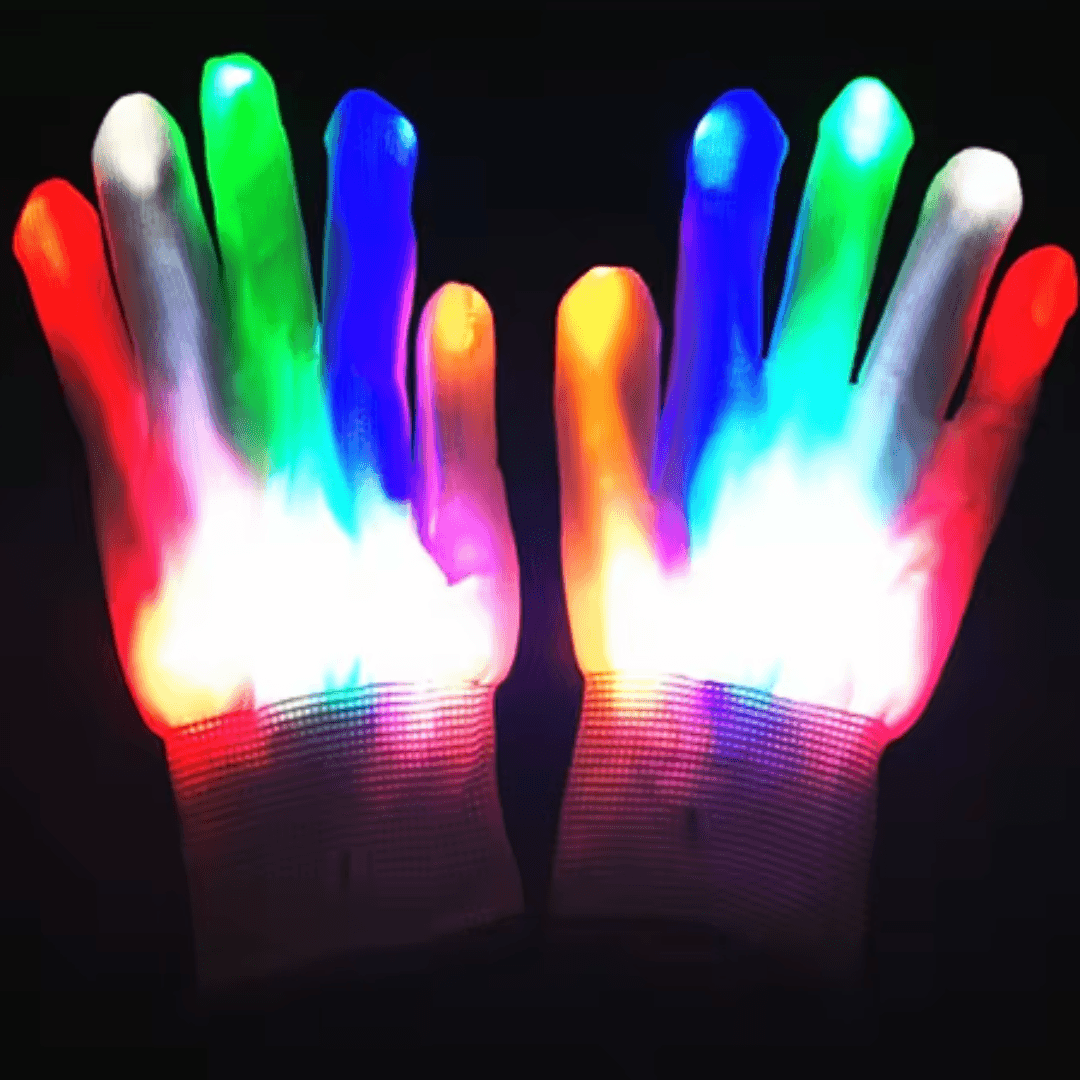 LED Handschuhe mit Leuchtmodi  6 Farben fr Party & Events   TwentyFourParty
