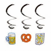 3 Spiralhänger Bierfest 30 cm – Bierkrug & Brezel