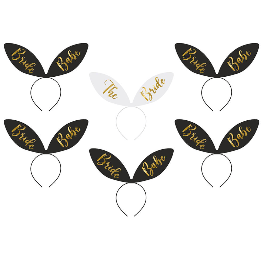 6er Set Bunny - Haarreifen „The Bride & Bride Babes“ - TwentyFourParty
