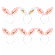 6er Set Bunny-Haarreifen The Bride & Bride Babes Rosa