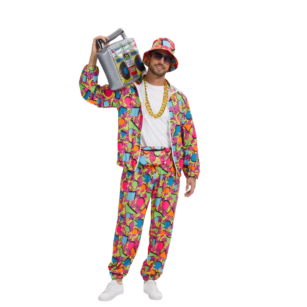 80er & 90er Jogginganzug Rot Unisex – 3er Set Retro Style - TwentyFourParty