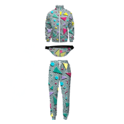 80er & 90er Jogginganzug Weiß Unisex – 3er Set Retro Style - TwentyFourParty