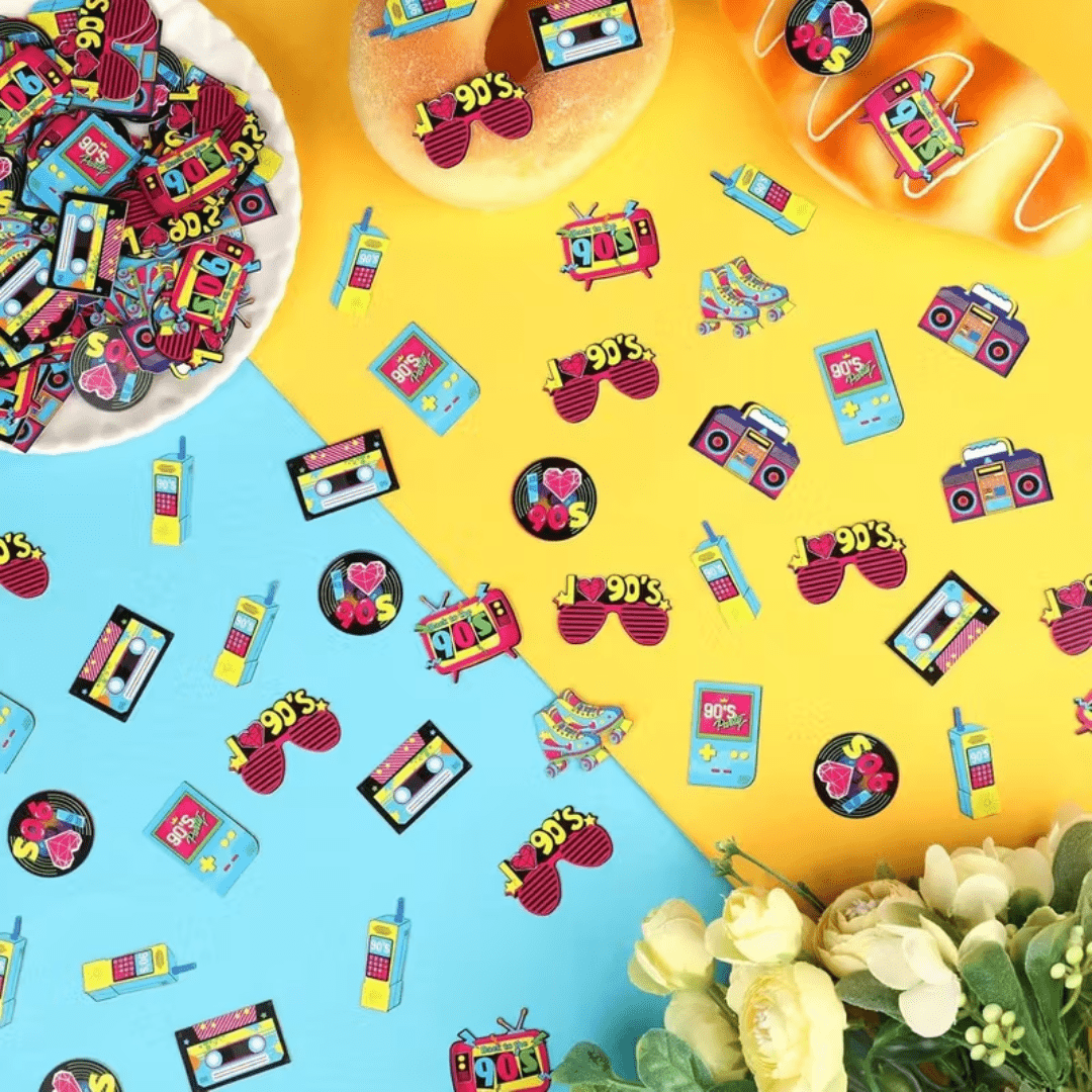 90er Jahre Retro Tischkonfetti - TwentyFourParty