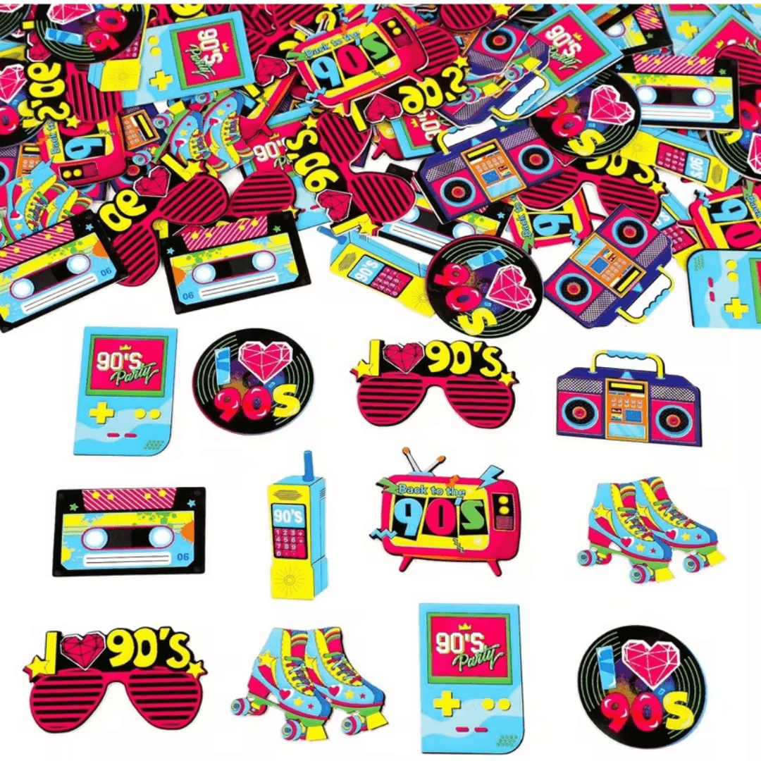 90er Jahre Retro Tischkonfetti - TwentyFourParty
