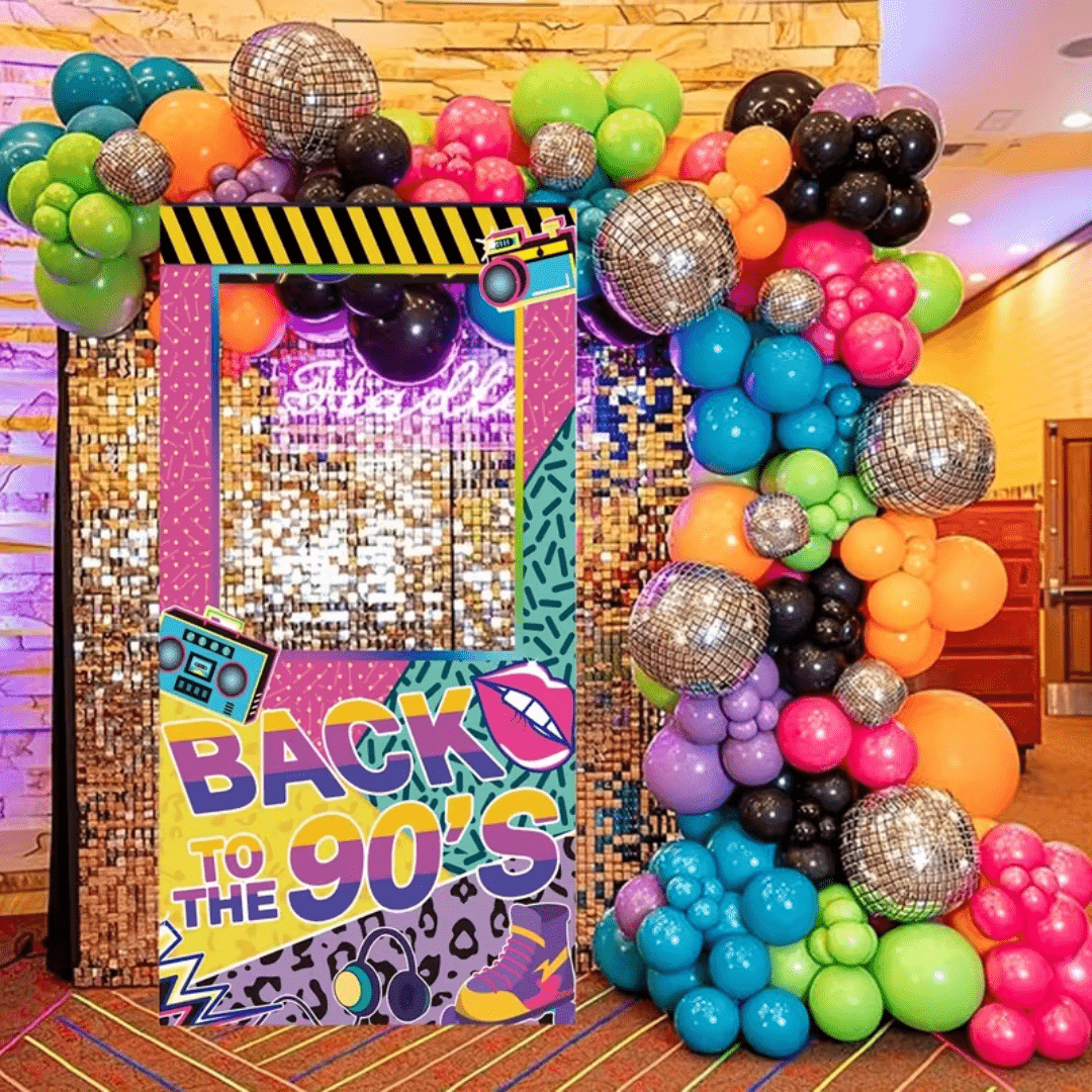 90er Retro Party Fotohintergrund - TwentyFourParty