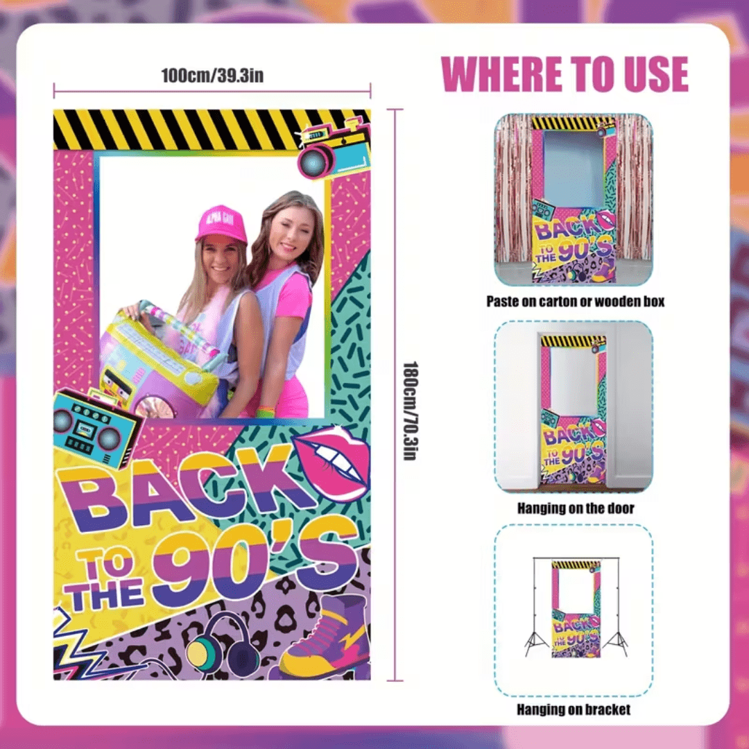 90er Retro Party Fotohintergrund - TwentyFourParty