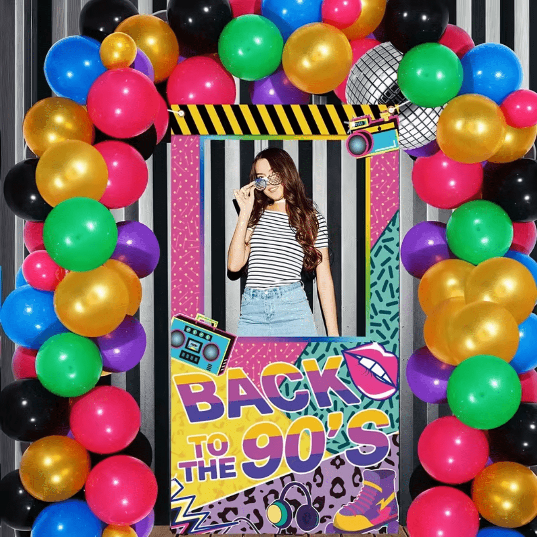 90er Retro Party Fotohintergrund - TwentyFourParty