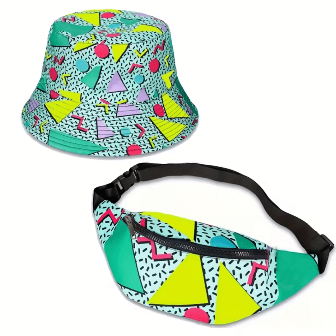 90s Retro Set Fischerhut mit Bauchtasche - TwentyFourParty