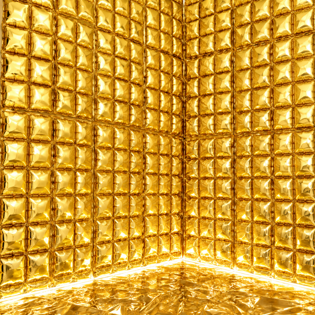Aufblasbarer Folienvorhang Gold 72 x 143 cm