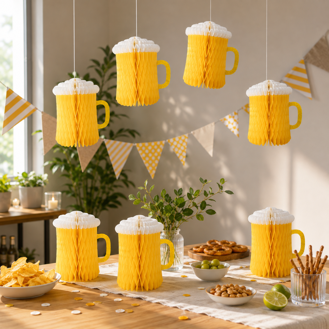 Bierkrug Wabendeko 4 Stück