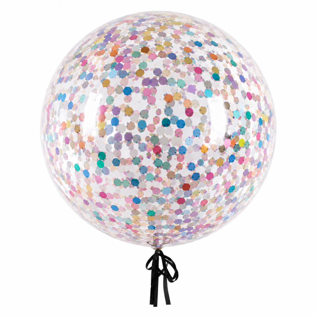 Bubble Ballon Transparent Konfetti Bunt 46 cm