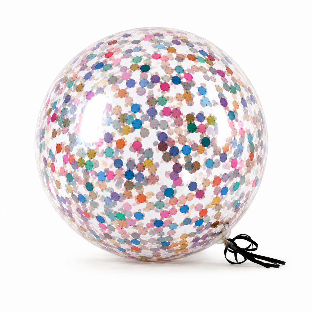 Bubble Ballon Transparent Konfetti Bunt 46 cm