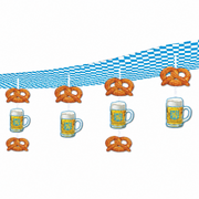 Decken-Hängedeko Bier & Brezel Blau Weiß 245 cm