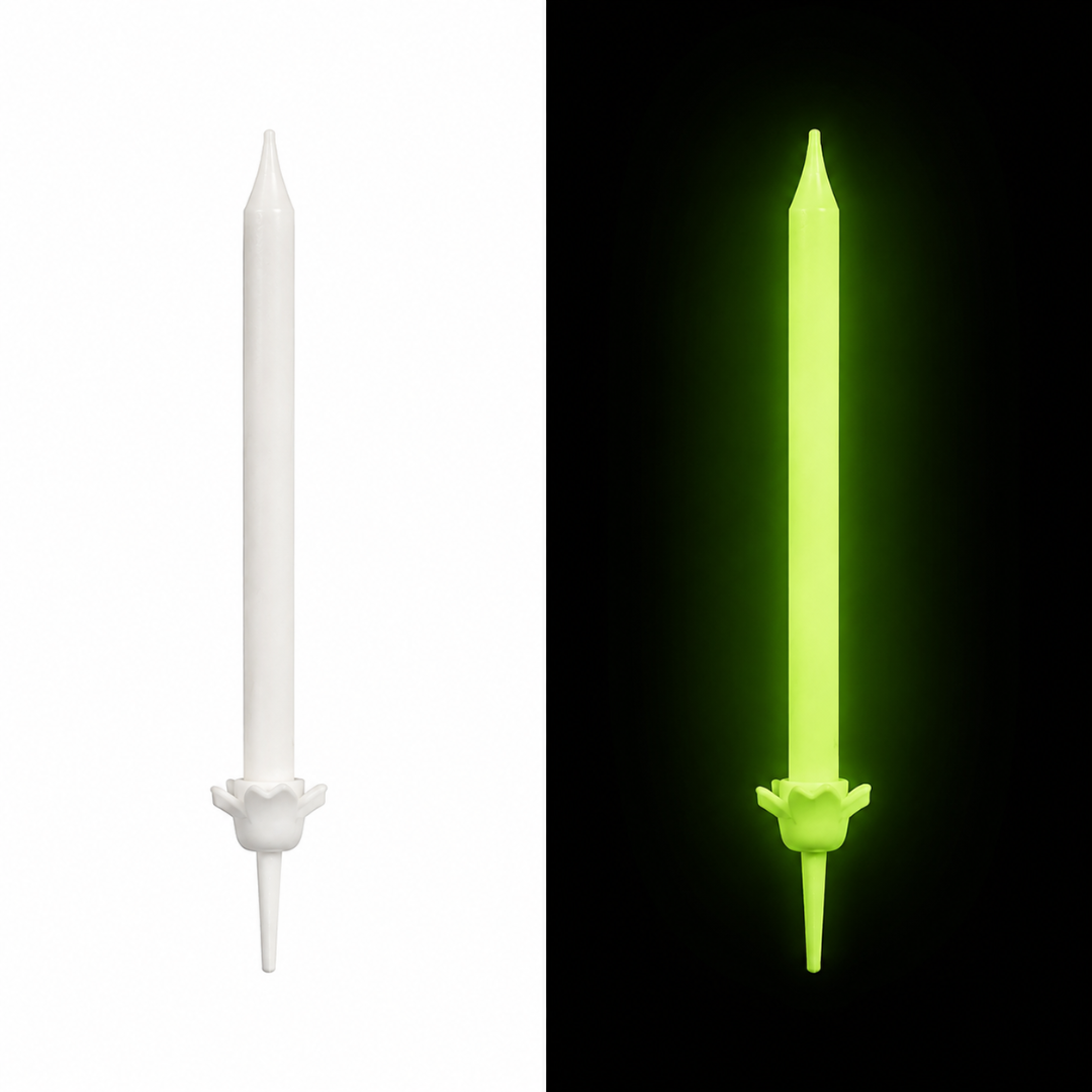 Fluoreszierende Kerzen mit Halter 10 Stück
