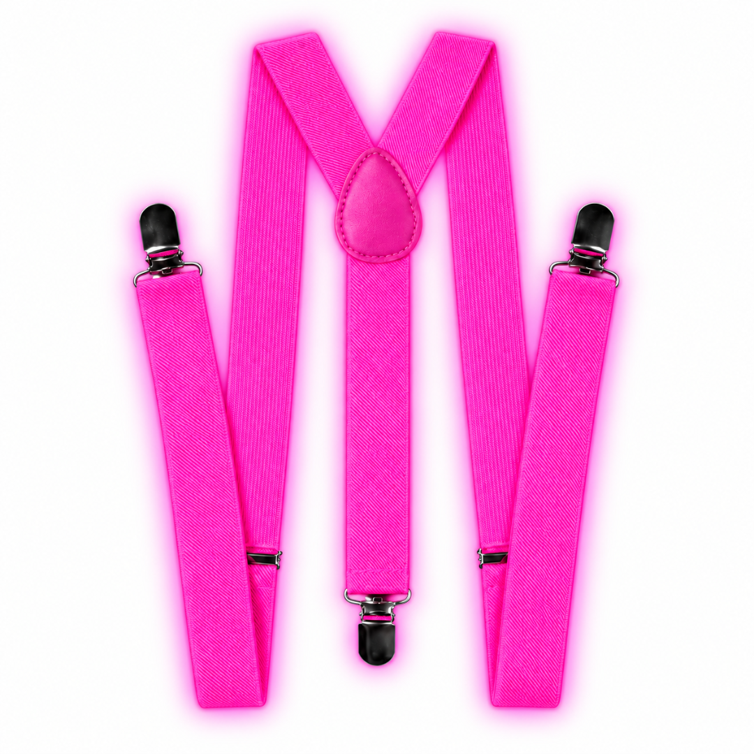 Fluoreszierende Neon Hosenträger Pink