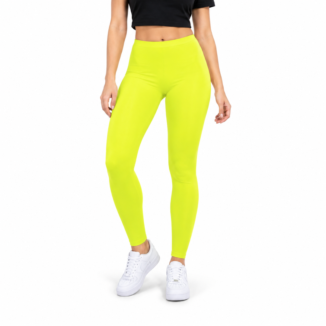 Fluoreszierende Neon Leggings Gelb One Size