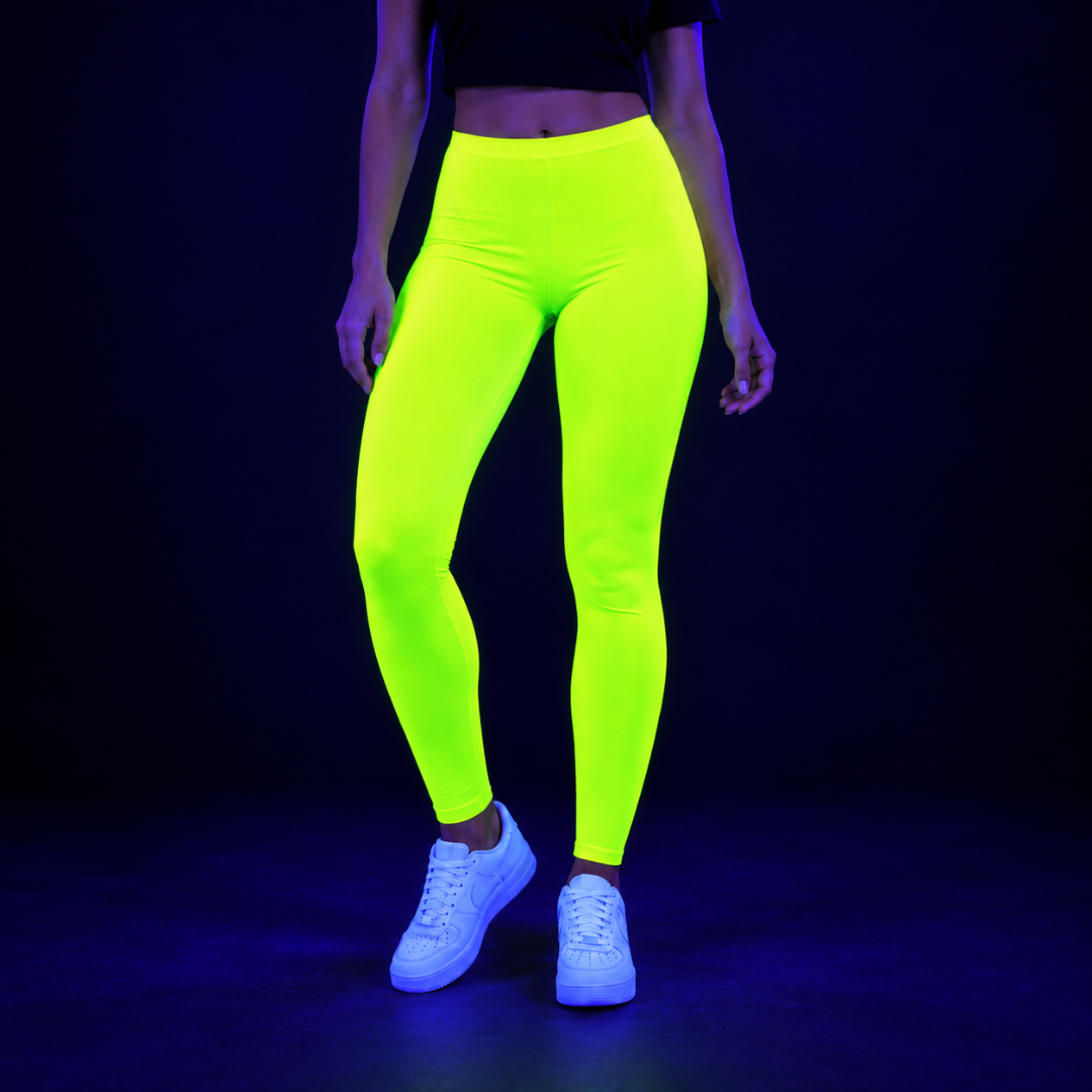 Fluoreszierende Neon Leggings Gelb One Size