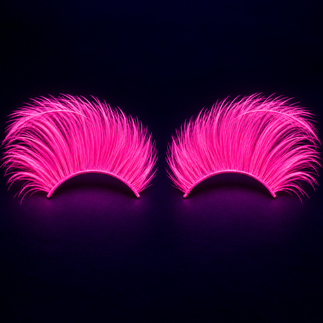 Fluoreszierende Neon Wimpern Pink