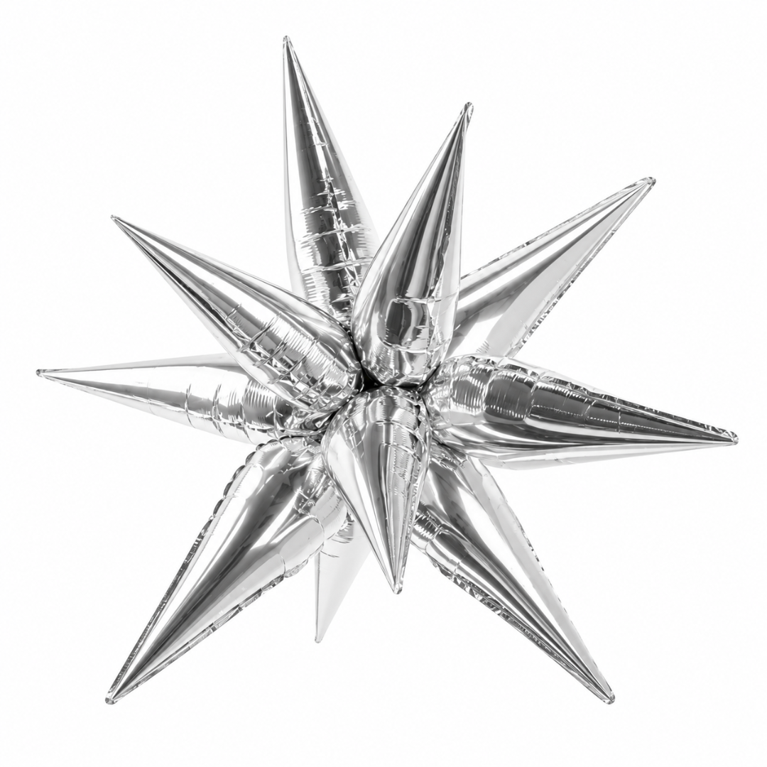 Folienballon 3D Stern Silber 95 cm
