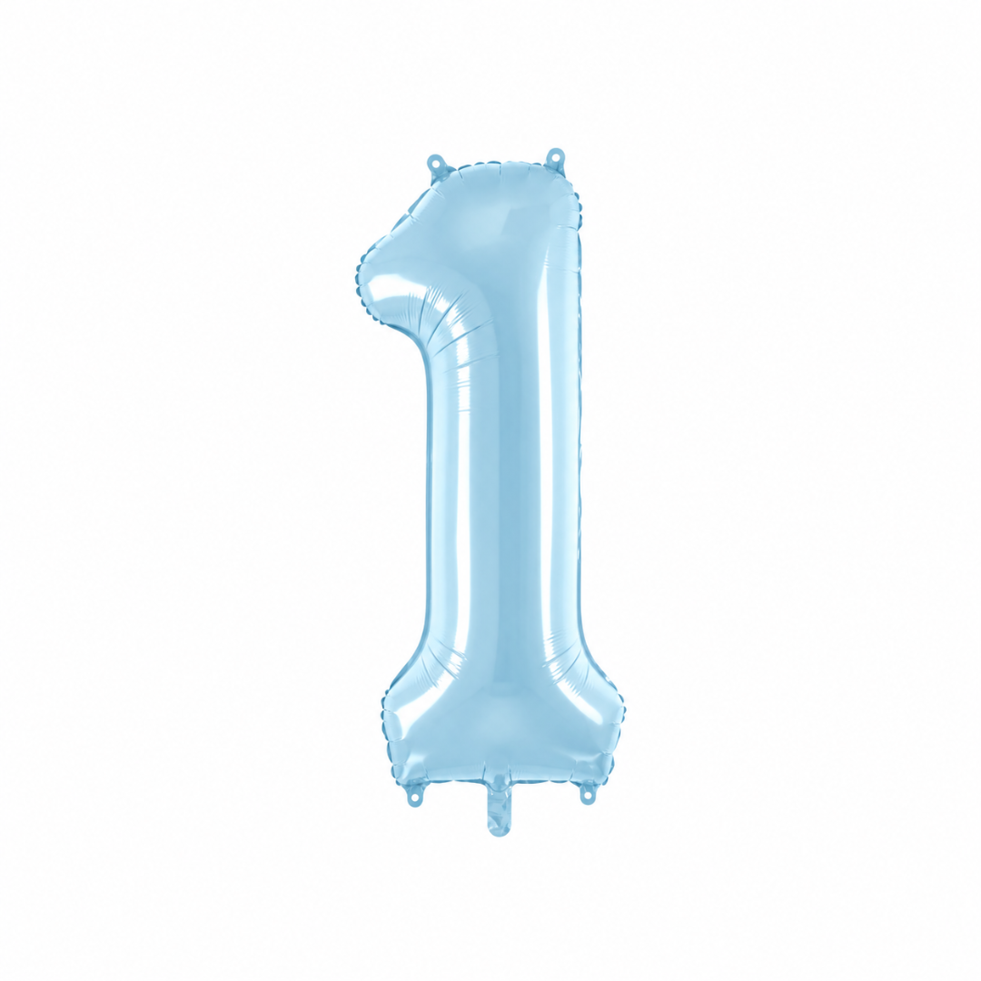 Folienballon Zahl Hellblau 86 cm