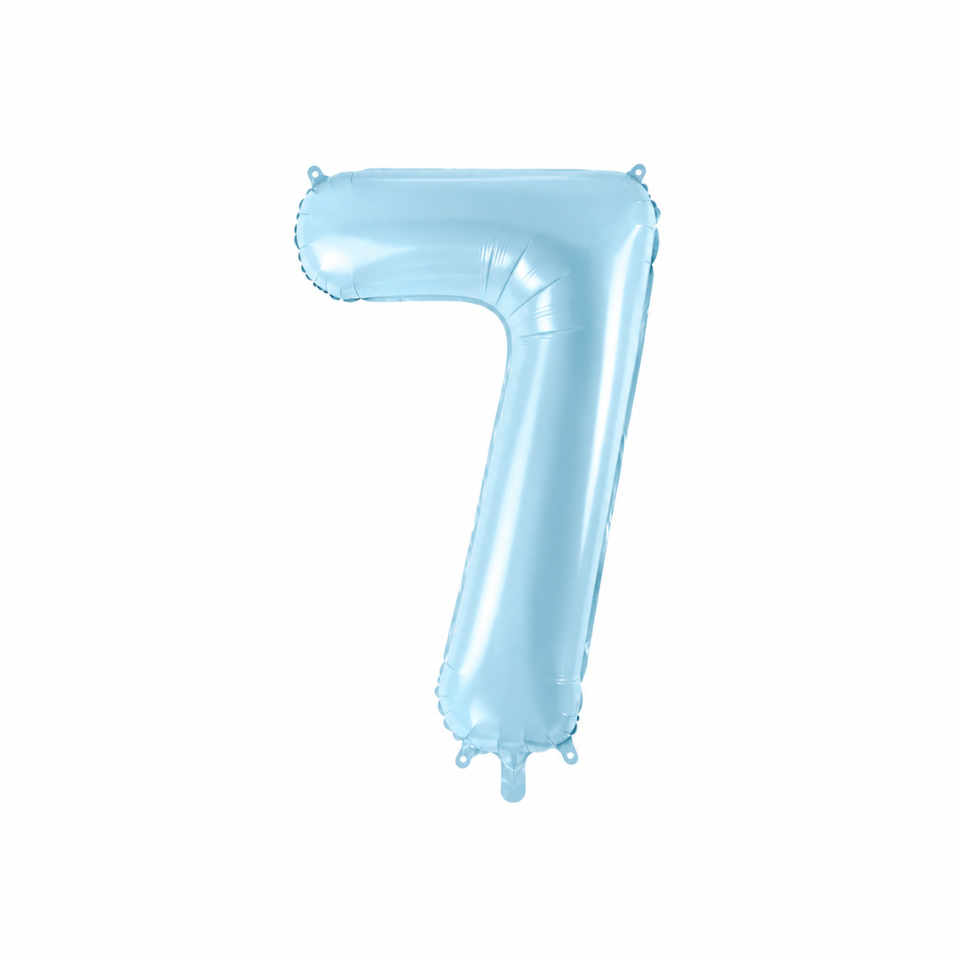 Folienballon Zahl Hellblau 86 cm