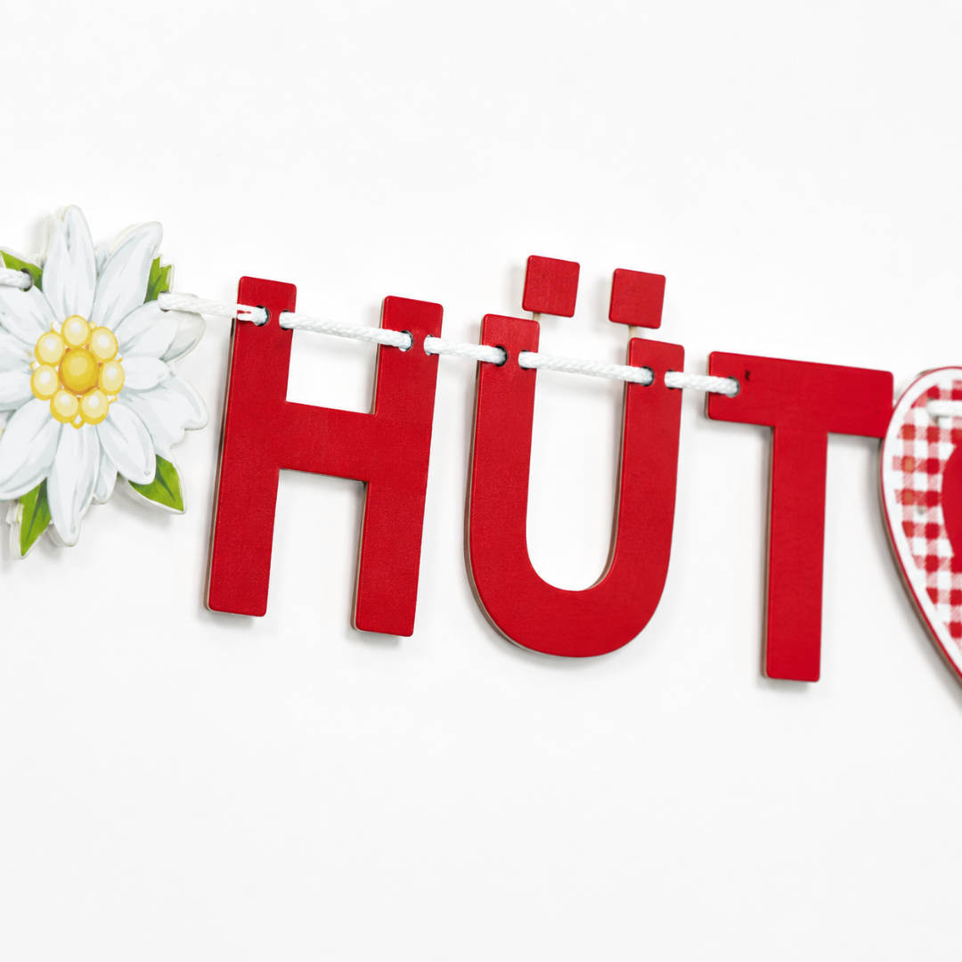Girlande Hüttengaudi mit Edelweiß