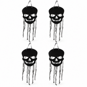 Hängedeko Totenkopf Schwarz 64 cm Set
