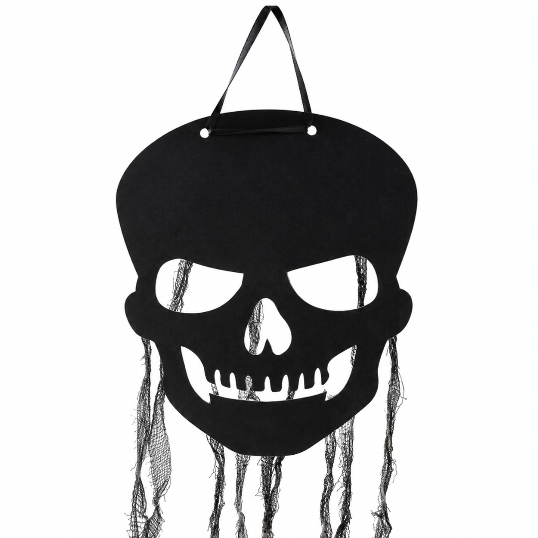 Hängedeko Totenkopf Schwarz 64 cm Set
