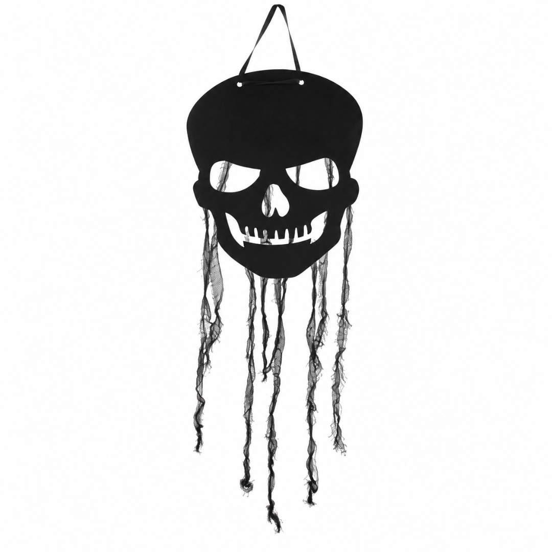 Hängedeko Totenkopf Schwarz 64 cm Set