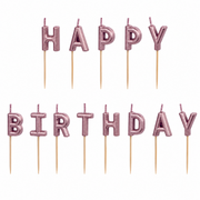 Happy Birthday Kerzen Rosegold