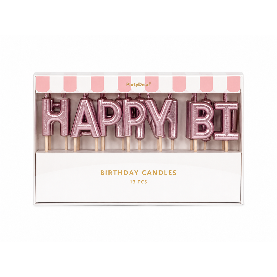 Happy Birthday Kerzen Rosegold