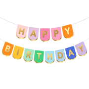 Happy Birthday Girlande Pastell