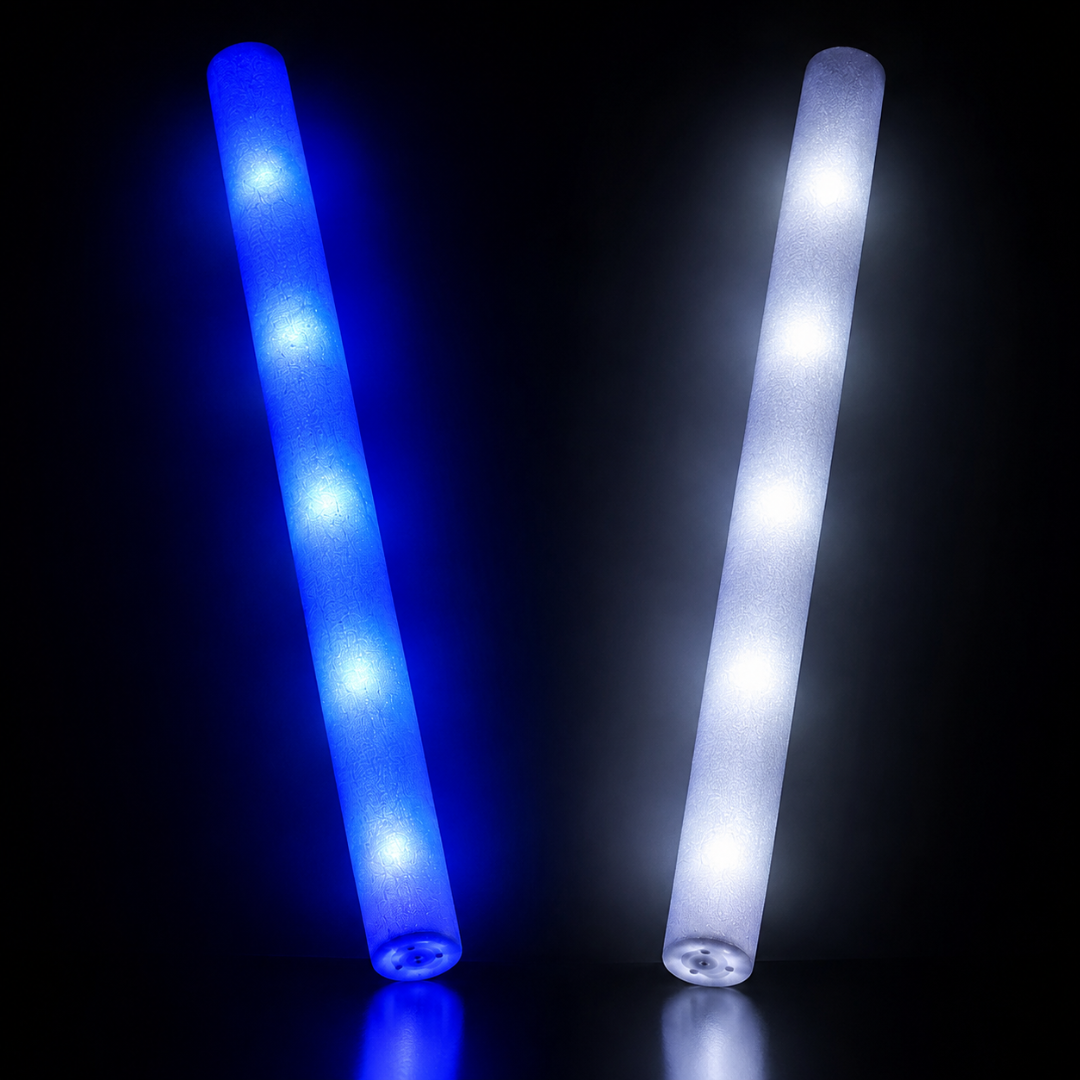 LED Foam Sticks Blau Weiß 2er Set
