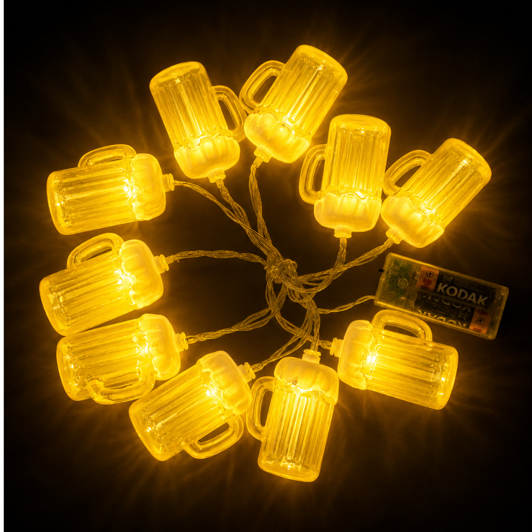 LED Lichtergirlande Bierkrüge 165 cm